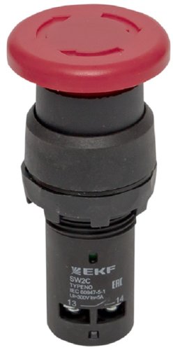 Кнопка-грибок поворотная EKF PROxima SW2C-11MZ 1НО+1НЗ 22мм 220В IP54 красный фото Кнопка-грибок поворотная EKF PROxima SW2C-11MZ 1НО+1НЗ 22мм 220В IP54 красный картинка